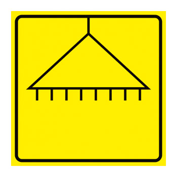 Визуальная пиктограмма «Душ», ДС25 (полистирол 3 мм, 150х150 мм)
